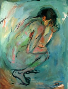 Volkmann Blue Nude, 2007, oil on canvas, 42 x 32 in