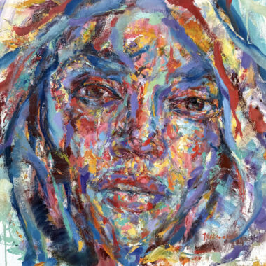 ©Judy Volkmann, Hope, 2026, oil and acrylic on canvas, 24 x 24 x 1.5 in, $1,400 Available