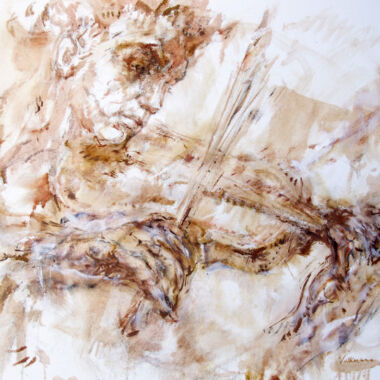 ©Judy Volkmann, Maestro, 2020, oil, oil stick and charcoal on canvas, 24 x 36 in, $2,200 Available at Sarah Jessica Fine Arts in Provincetown, MA (508) 487-0884