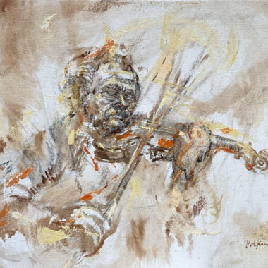 ©Judy Volkmann, Heartfelt, 2021, oil and charcoal on canvas, 11 x 14 in, $600 Available