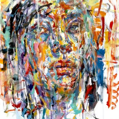 Songbird, 2023, oil and oil stick on canvas, 48 x 36 in, $4200 Available