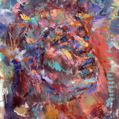 ©Judy Volkmann, Seeker, 2024, oil and oil stick on canvas, 20 x 16 in, $950 Available