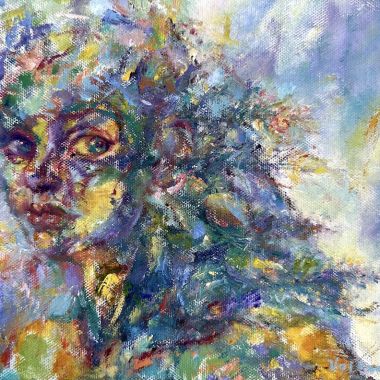 ©Judy Volkmann, Forest Spirit, 2025, oil on canvas, 8 x 10 in, $450 Available at Sarah Jessica Fine Arts in Provincetown, MA (508) 487-0884