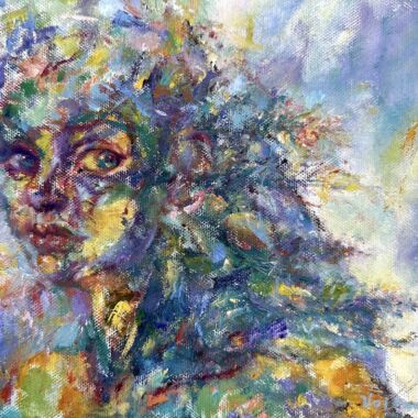©Judy Volkmann, Forest Spirit, 2025, oil on canvas, 8 x 10 in, $450 Available at Sarah Jessica Fine Arts in Provincetown, MA (508) 487-0884