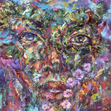 ©Judy Volkmann, Presence in Nature, 2025, oil and acrylic on canvas, 14x11 in, $600 at Sarah Jessica Fine Arts in Provincetown, MA (508) 487-0884