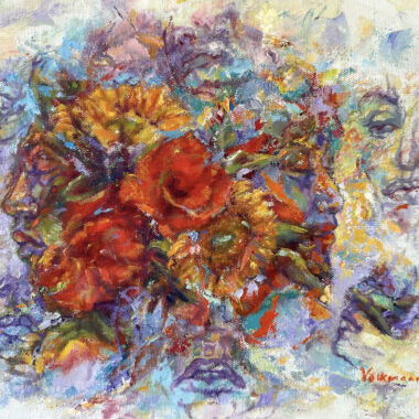 ©Judy Volkmann, One Love, 2025, oil on canvas, 11x14 in, $600 Available at True Grit Art Gallery in Middleboro, MA (774) 410-4160