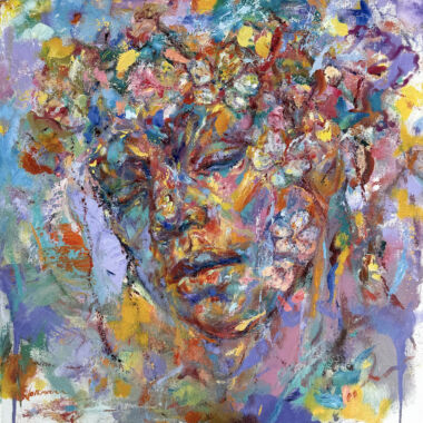 ©Judy Volkmann, Ethereal, 2026, oil and oil stick on canvas, 20 x 20 in, $1,200 Available at Art 3 Gallery, Manchester, NH