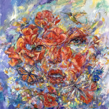 ©Judy Volkmann, Spring Bloom, 2026, oil on canvas, 30 x 30 in, $2,200 Available at Mainely Gallery & Studio, Belfast, ME