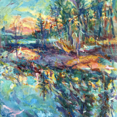 ©Judy Volkmann, Enchanted #2, 2026, acrylic on canvas board, 10 x 8 x 1/8 in, $450 Available at Boothbay Region Art Foundation in Boothbay Harbor, ME