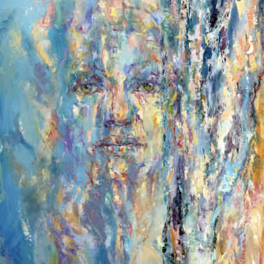 ©Judy Volkmann, Sky #2, 2026, oil on canvas, 20 x 16 in, $950 Available at Sarah Jessica Fine Arts, Provincetown, MA