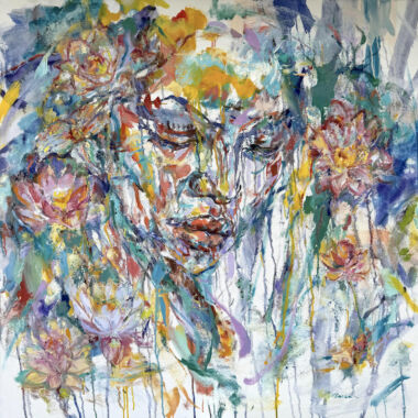 ©Judy Volkmann, Serenity #3, 2026, oil and oil stick on canvas, 36 x 36 in, $3,200 Available