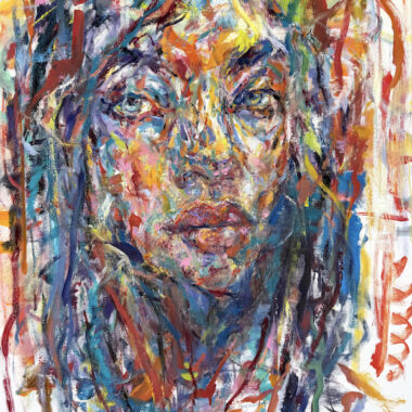 ©Judy Volkmann, Songbird, 2026, oil and oil stick on canvas, 48 x 36 in, $4,200 Available