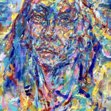 ©Judy Volkmann, Through the Looking Glass #2, 2026, oil and oil stick on canvas, 40 x 30 in, $2,800 Available