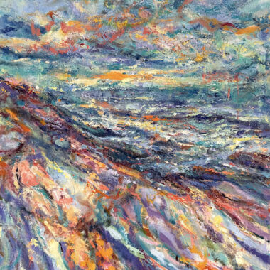 ©Judy Volkmann, Land, Sea & Sky, 2026, oil on canvas, 24 x 18 in, $1,200 Available