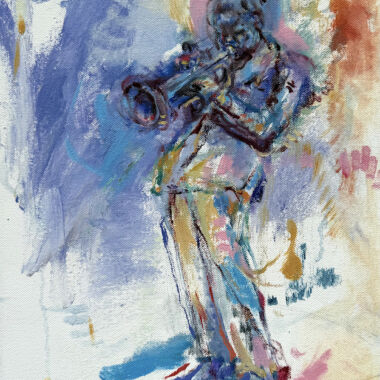 ©Judy Volkmann, Trumpeter, 2021, oil on canvas, 14 x 11 in, $600 Available at True Grit Art Gallery in Middleboro, MA